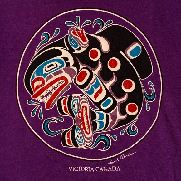 🐳 MARK HENDERSON ORCA WHALE INDIGENOUS ART SHORT SLEEVE GRAPHIC T-SHIRT 🐳 - Picture 4 of 6